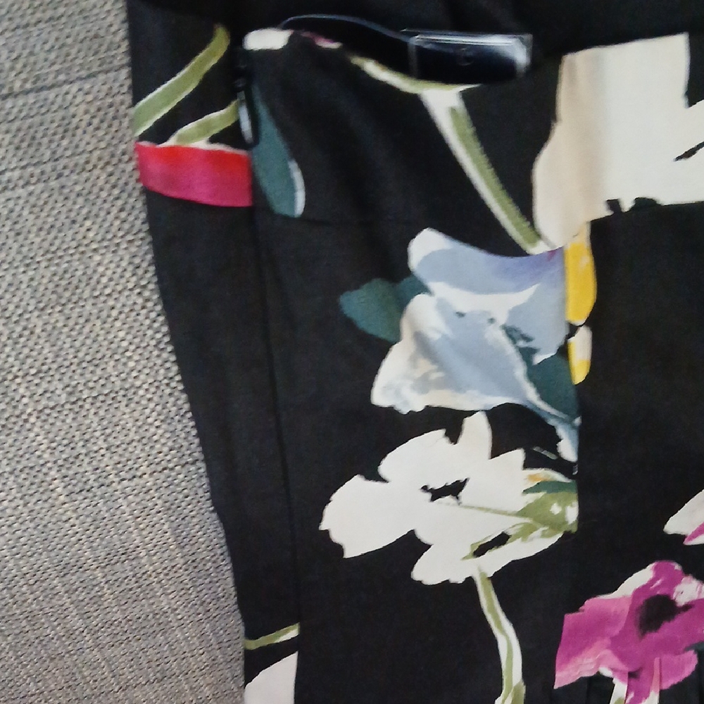 American Living Pink and Yellow Midi Fit and Flare Skirt - Picture 5 of 8